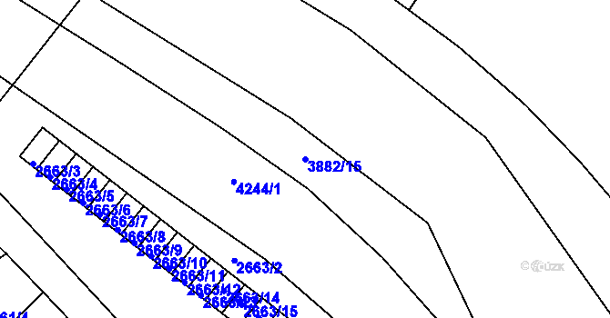 Parcela st. 3882/15 v KÚ Žamberk, Katastrální mapa