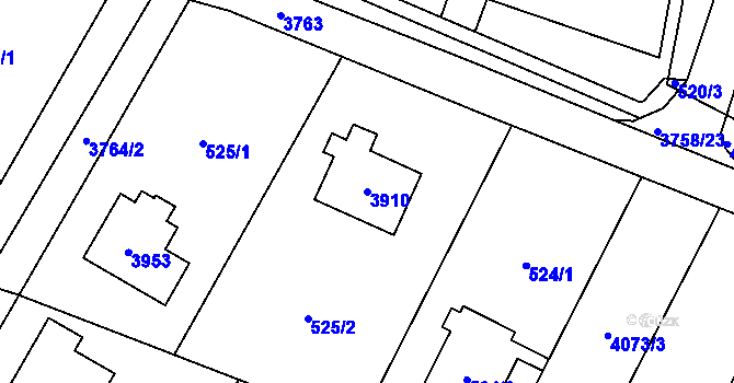 Parcela st. 3910 v KÚ Žamberk, Katastrální mapa