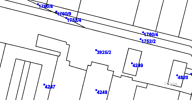Parcela st. 3925/2 v KÚ Žamberk, Katastrální mapa