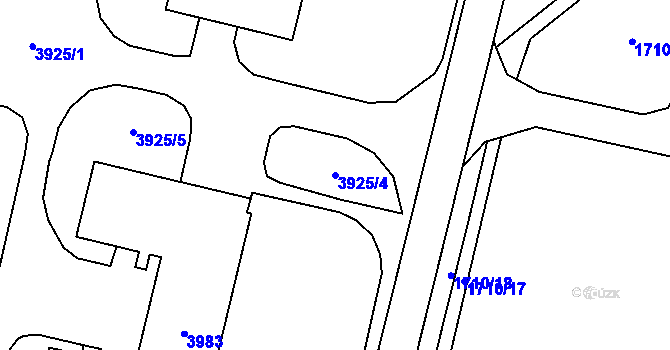 Parcela st. 3925/4 v KÚ Žamberk, Katastrální mapa
