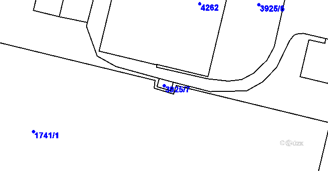 Parcela st. 3925/7 v KÚ Žamberk, Katastrální mapa
