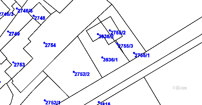 Parcela st. 3936 v KÚ Žamberk, Katastrální mapa