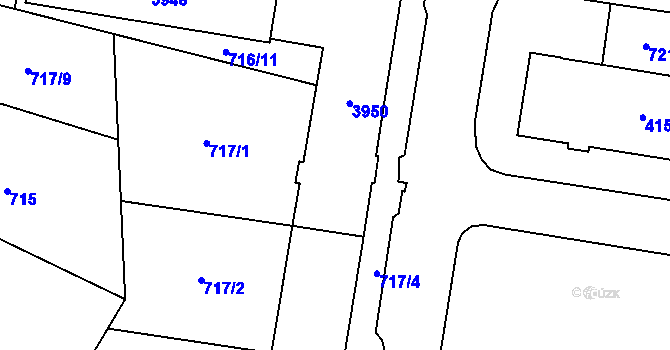 Parcela st. 3950 v KÚ Žamberk, Katastrální mapa