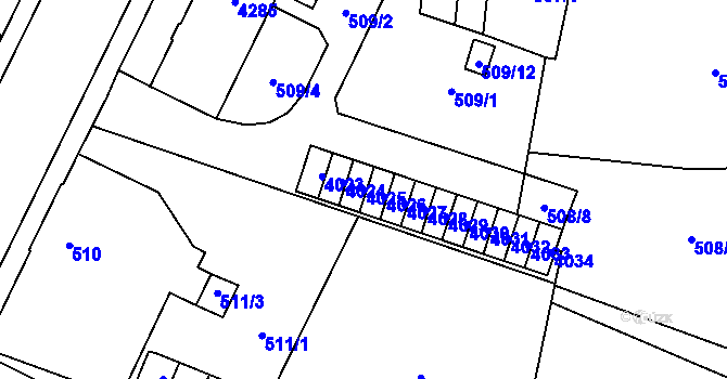 Parcela st. 4025 v KÚ Žamberk, Katastrální mapa