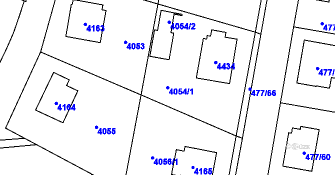 Parcela st. 4054/1 v KÚ Žamberk, Katastrální mapa
