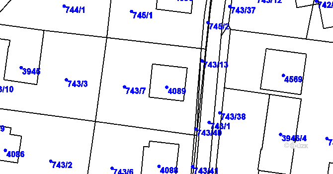 Parcela st. 4089 v KÚ Žamberk, Katastrální mapa