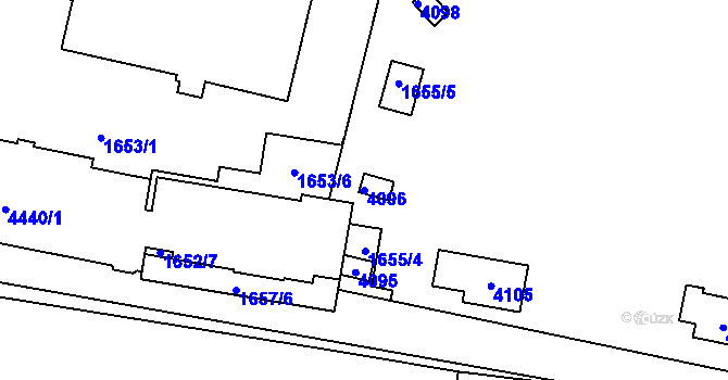 Parcela st. 4096 v KÚ Žamberk, Katastrální mapa