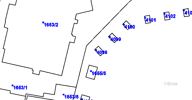 Parcela st. 4098 v KÚ Žamberk, Katastrální mapa