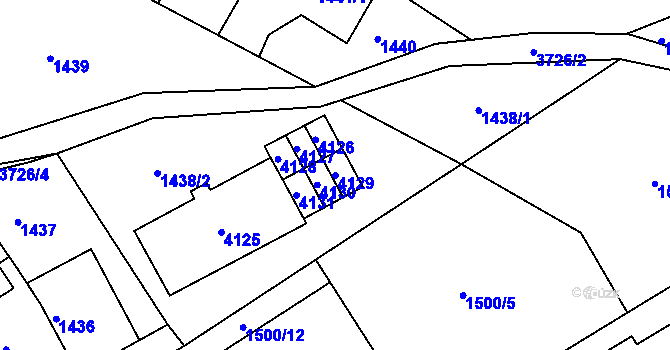 Parcela st. 4129 v KÚ Žamberk, Katastrální mapa