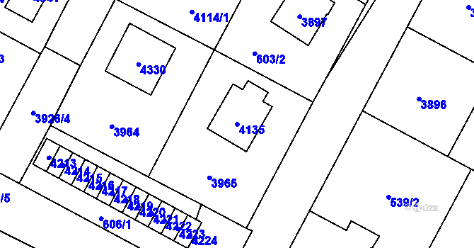 Parcela st. 4135 v KÚ Žamberk, Katastrální mapa