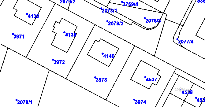 Parcela st. 4140 v KÚ Žamberk, Katastrální mapa