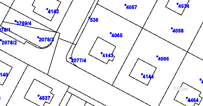 Parcela st. 4143 v KÚ Žamberk, Katastrální mapa