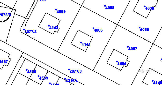 Parcela st. 4144 v KÚ Žamberk, Katastrální mapa