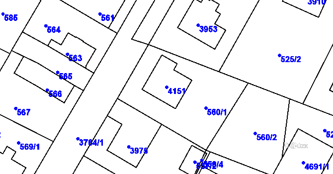 Parcela st. 4151 v KÚ Žamberk, Katastrální mapa
