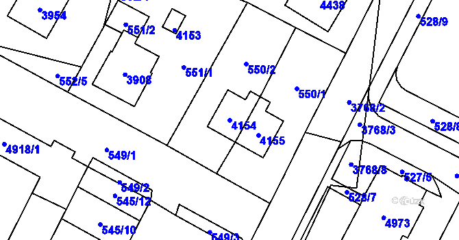 Parcela st. 4154 v KÚ Žamberk, Katastrální mapa