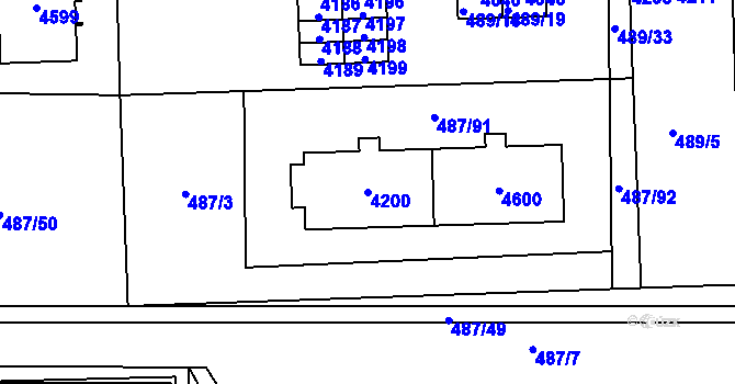 Parcela st. 4200 v KÚ Žamberk, Katastrální mapa
