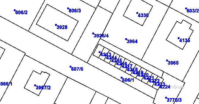Parcela st. 4213 v KÚ Žamberk, Katastrální mapa