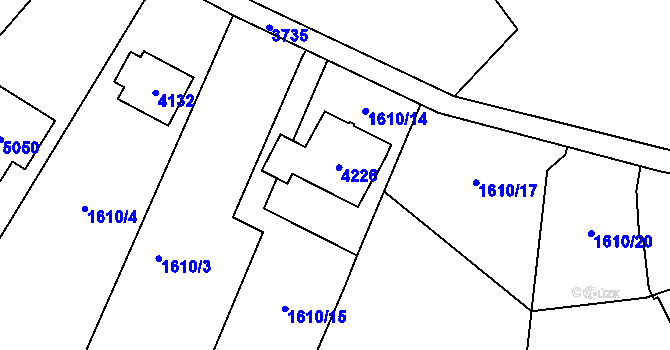 Parcela st. 4226 v KÚ Žamberk, Katastrální mapa