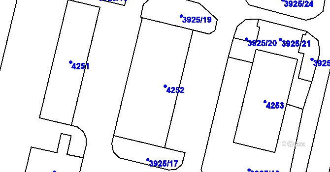 Parcela st. 4252 v KÚ Žamberk, Katastrální mapa