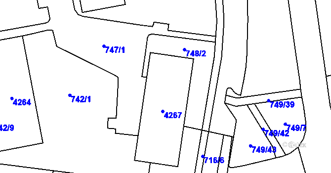 Parcela st. 4267 v KÚ Žamberk, Katastrální mapa