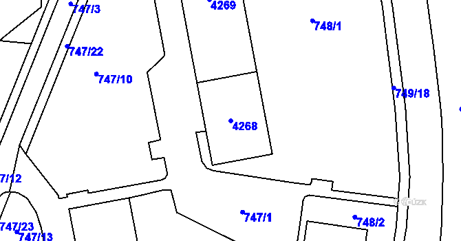 Parcela st. 4268 v KÚ Žamberk, Katastrální mapa