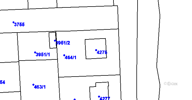 Parcela st. 4276 v KÚ Žamberk, Katastrální mapa