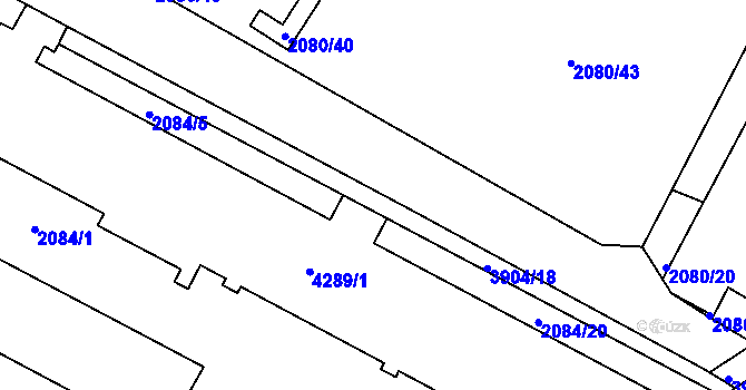 Parcela st. 4289/2 v KÚ Žamberk, Katastrální mapa
