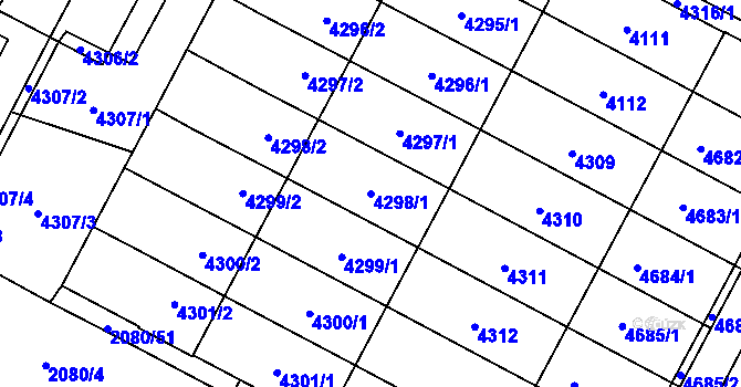 Parcela st. 4298/1 v KÚ Žamberk, Katastrální mapa