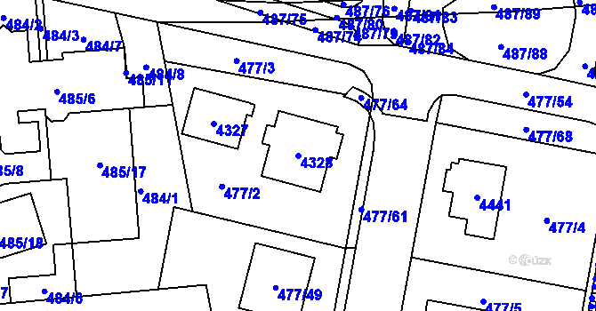 Parcela st. 4328 v KÚ Žamberk, Katastrální mapa