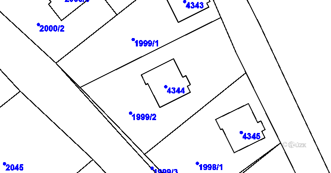 Parcela st. 4344 v KÚ Žamberk, Katastrální mapa