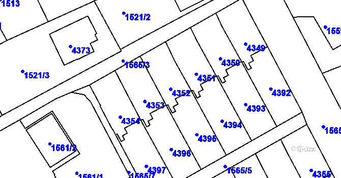 Parcela st. 4352 v KÚ Žamberk, Katastrální mapa