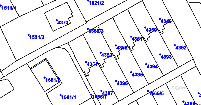 Parcela st. 4353 v KÚ Žamberk, Katastrální mapa
