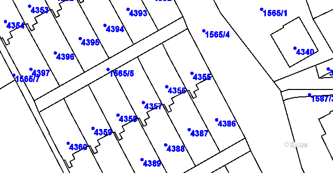 Parcela st. 4356 v KÚ Žamberk, Katastrální mapa