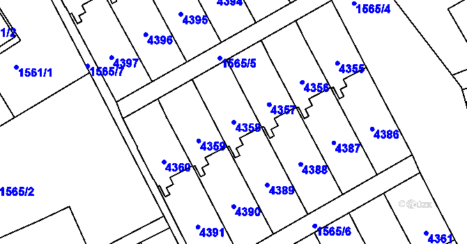 Parcela st. 4358 v KÚ Žamberk, Katastrální mapa