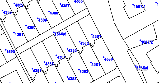 Parcela st. 4362 v KÚ Žamberk, Katastrální mapa