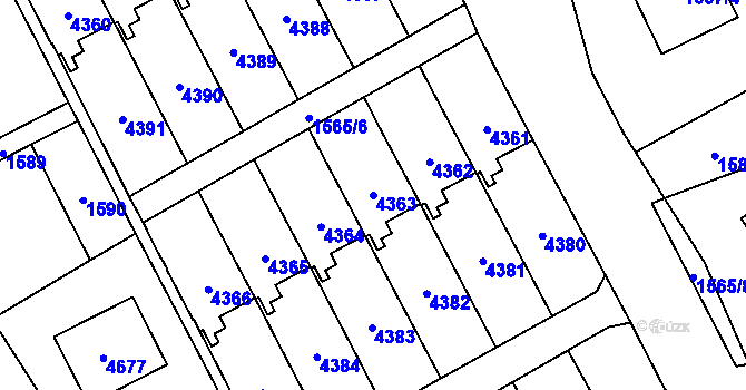 Parcela st. 4363 v KÚ Žamberk, Katastrální mapa