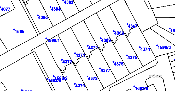 Parcela st. 4370 v KÚ Žamberk, Katastrální mapa