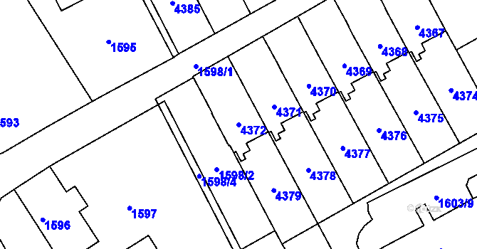 Parcela st. 4372 v KÚ Žamberk, Katastrální mapa