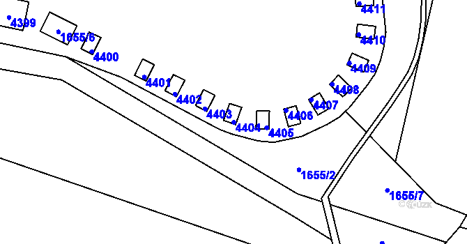 Parcela st. 4404 v KÚ Žamberk, Katastrální mapa