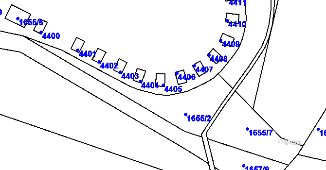 Parcela st. 4405 v KÚ Žamberk, Katastrální mapa