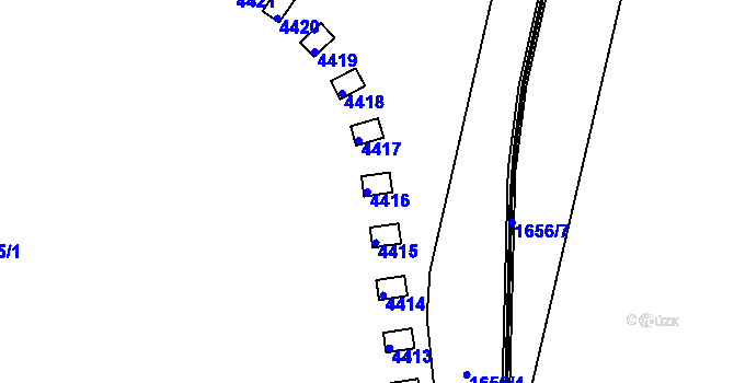 Parcela st. 4416 v KÚ Žamberk, Katastrální mapa
