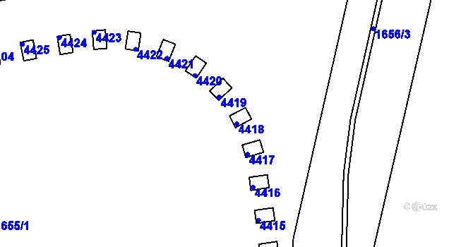 Parcela st. 4418 v KÚ Žamberk, Katastrální mapa