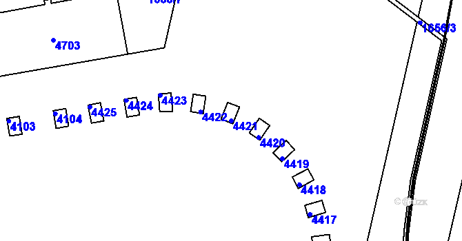 Parcela st. 4421 v KÚ Žamberk, Katastrální mapa