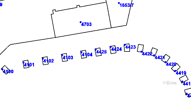 Parcela st. 4425 v KÚ Žamberk, Katastrální mapa
