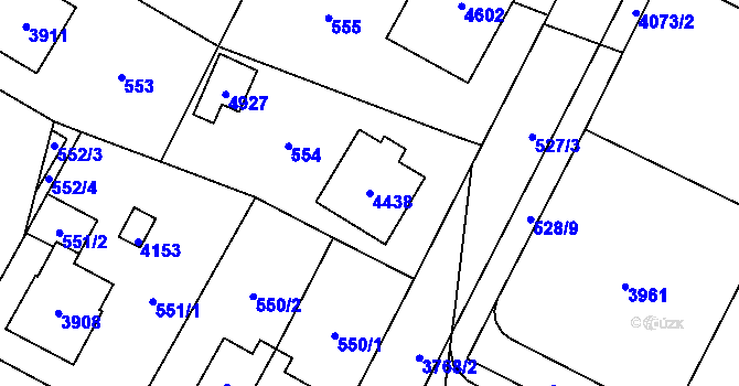 Parcela st. 4438 v KÚ Žamberk, Katastrální mapa