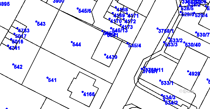 Parcela st. 4439 v KÚ Žamberk, Katastrální mapa