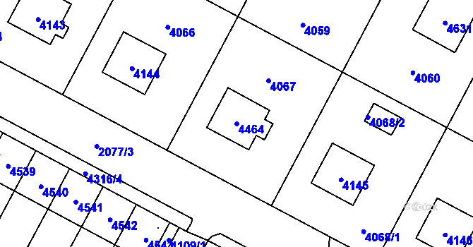 Parcela st. 4464 v KÚ Žamberk, Katastrální mapa
