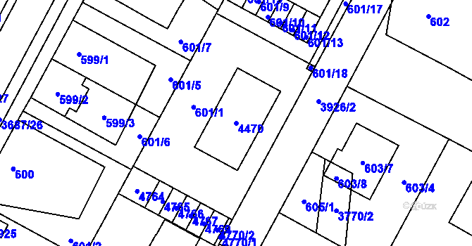 Parcela st. 4470 v KÚ Žamberk, Katastrální mapa