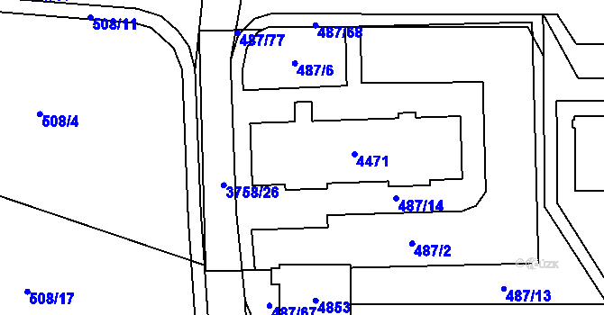 Parcela st. 4471 v KÚ Žamberk, Katastrální mapa