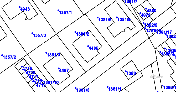 Parcela st. 4486 v KÚ Žamberk, Katastrální mapa